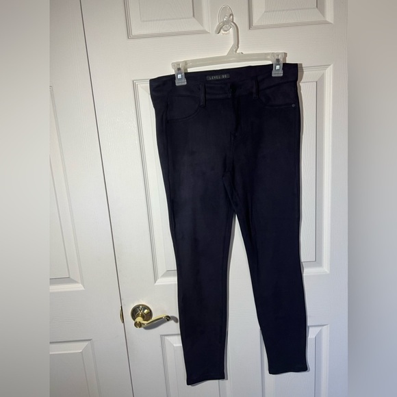 Level 99 Pants Faux Suede Soft Black Size 28 - Picture 1 of 13